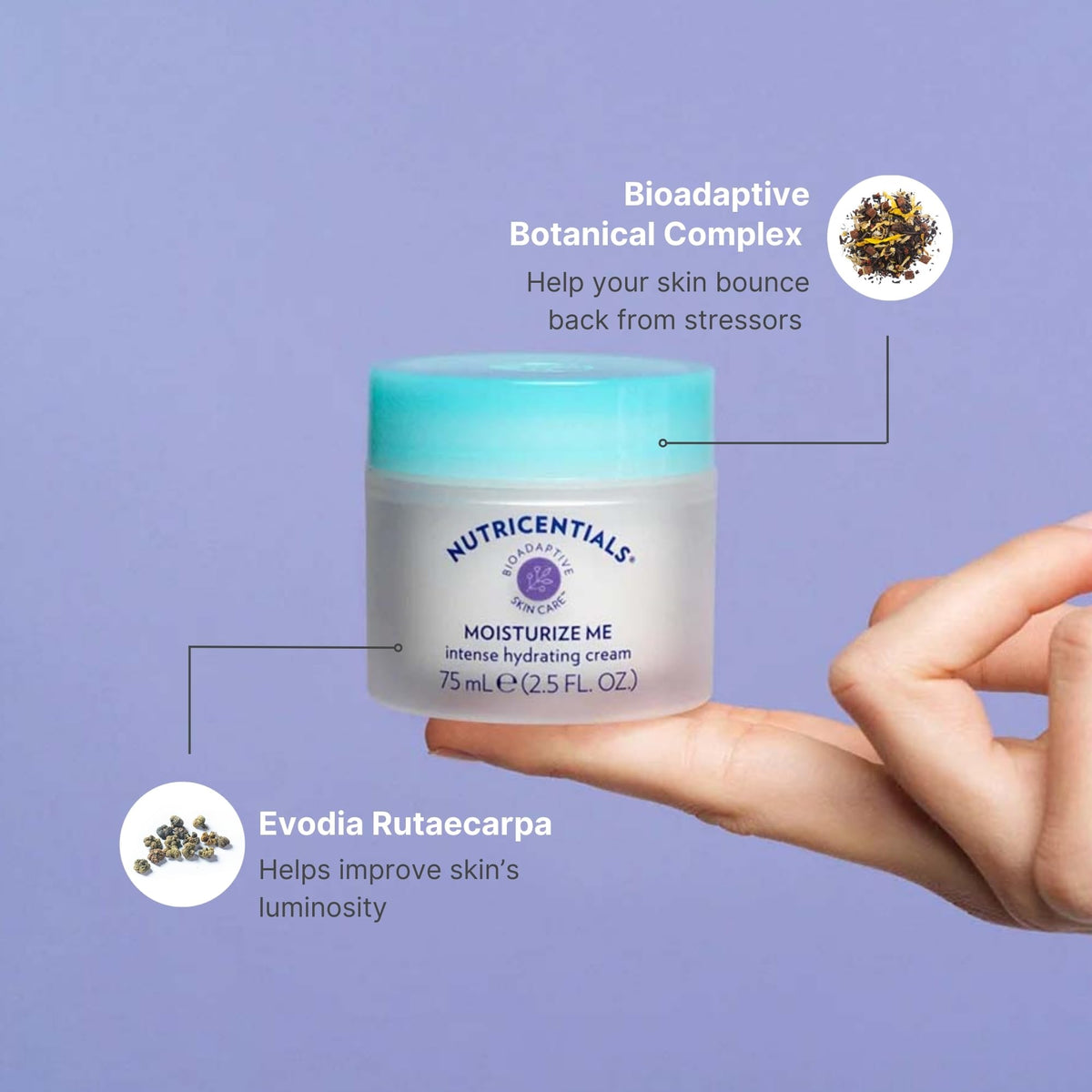 Nu Skin open jar top view, reveals creamy formula and easy scoopability