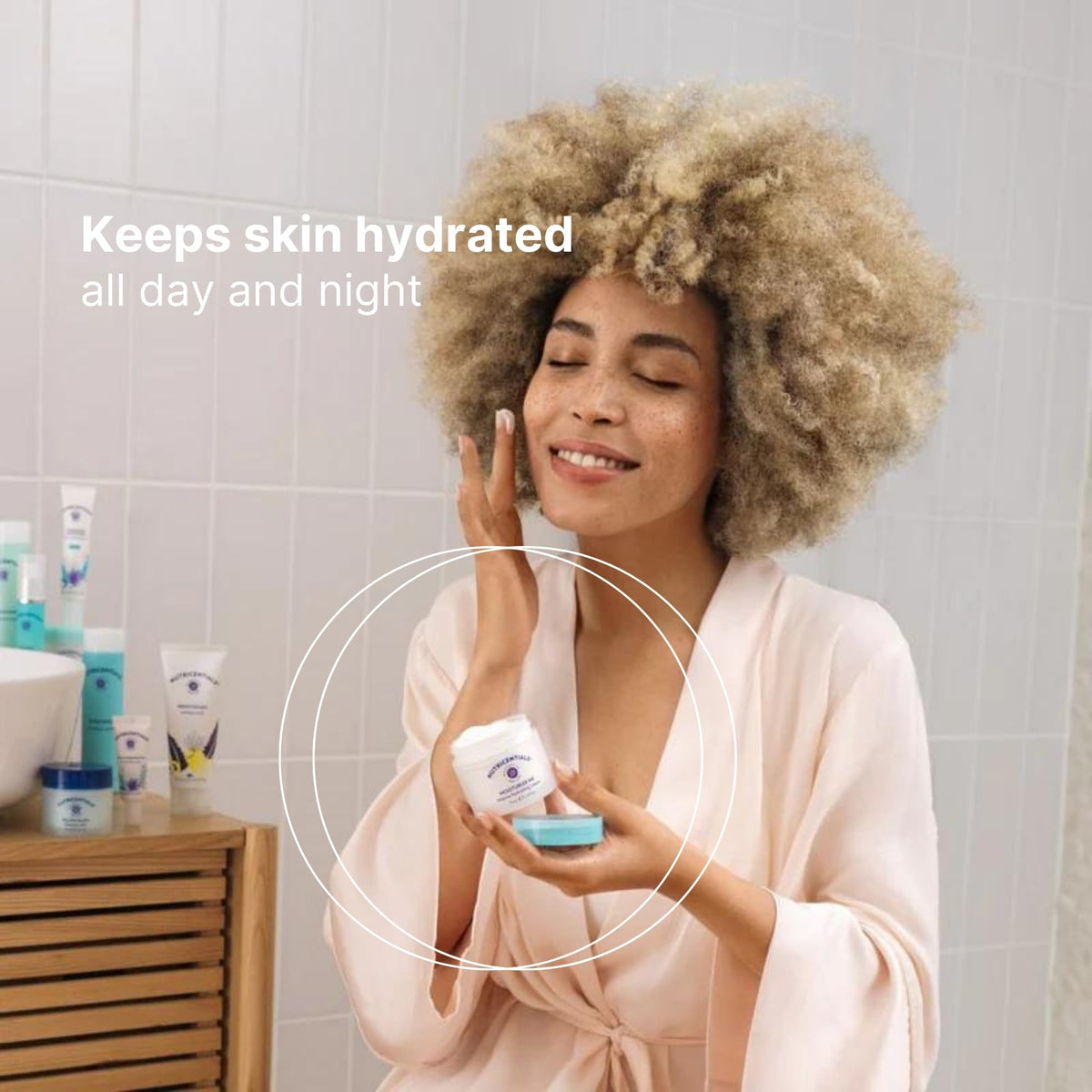 Nu Skin 2.5 fl oz size comparison, clarifies travel-friendly nighttime moisturizer