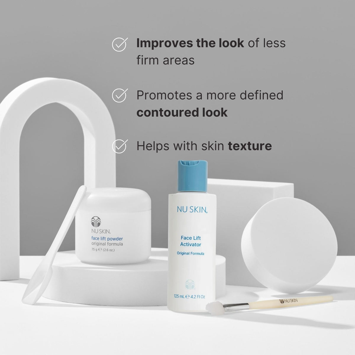 Nu Skin powder texture close-up highlighting smooth finish