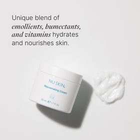 Nu Skin texture close-up revealing creamy gel, highlights quick absorption
