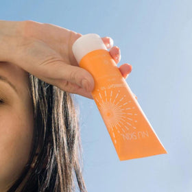Nu Skin Sunright applied to face illustrating lightweight finish