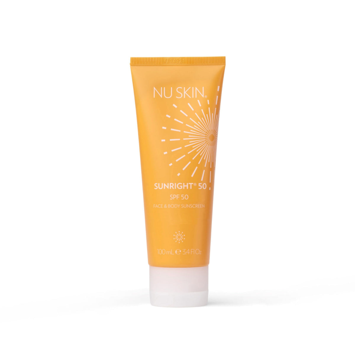 Nu Skin Sunright front packaging showing SPF 50 and benefits