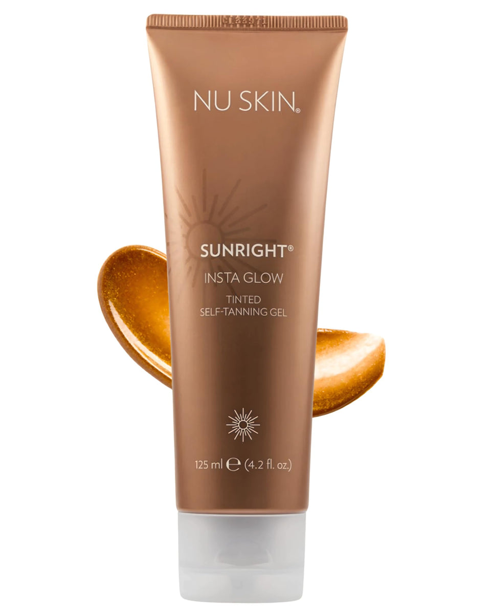 Nu Skin Sunright front packaging showing product and natural tan benefits