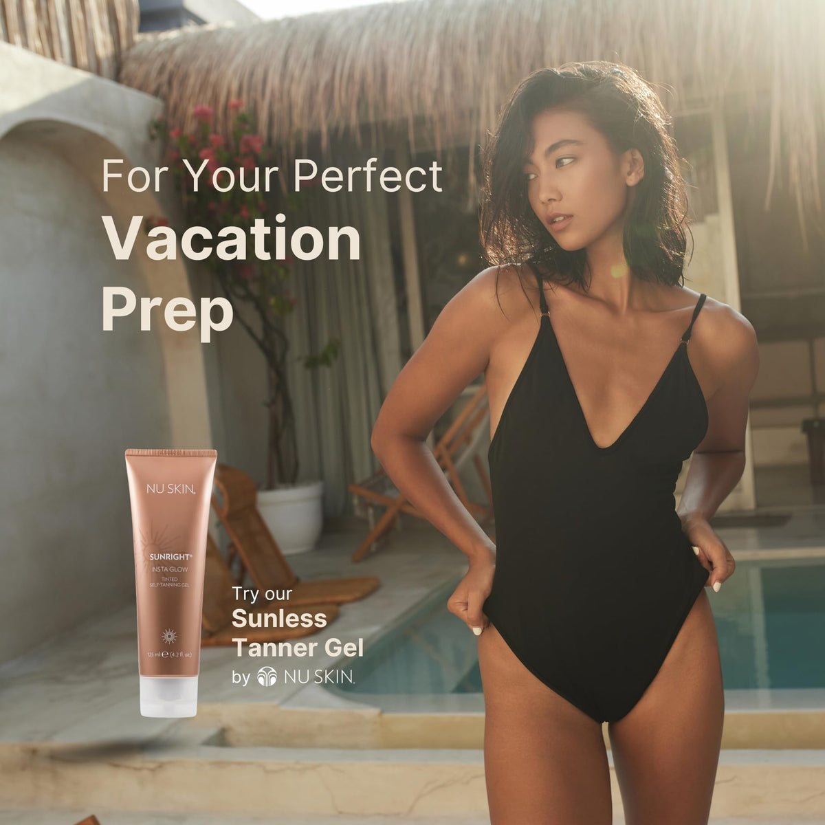 Nu Skin Sunright on bathroom vanity suggesting quick daily routine use