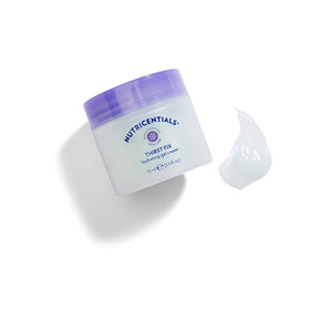Nu Skin ThirstFix open jar close-up showing gel-cream texture and smooth finish benefit
