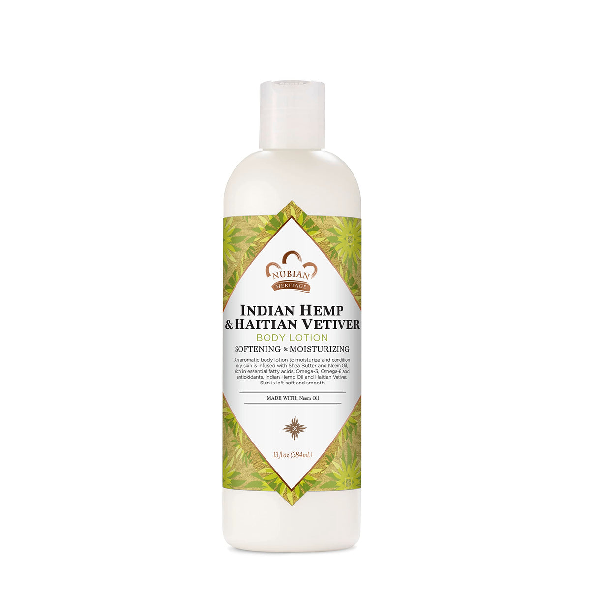 Nubian Heritage front packaging showing product benefits and scent
