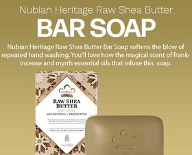 Nubian Heritage bar in a bathroom scene showing soothing, sustainable use