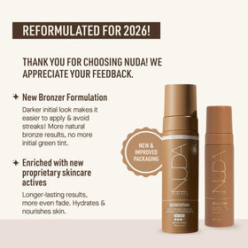 Nuda BronzeFoam foam texture close-up illustrating lightweight, fast-absorbing consistency