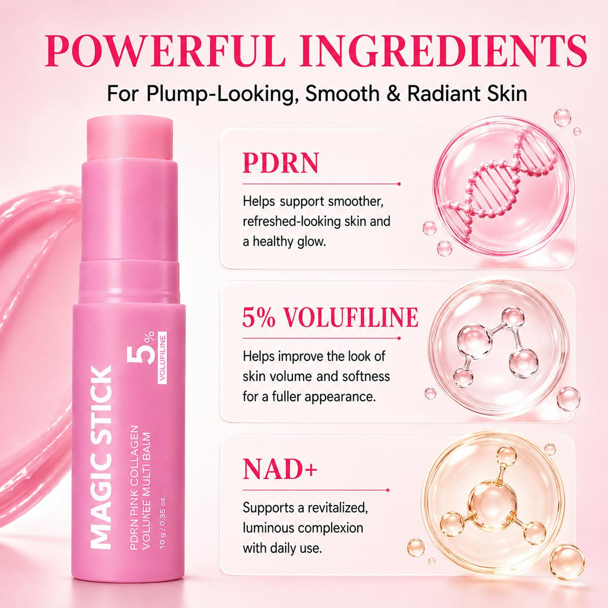 NUDENTA close-up texture of pink balm demonstrating smooth glide