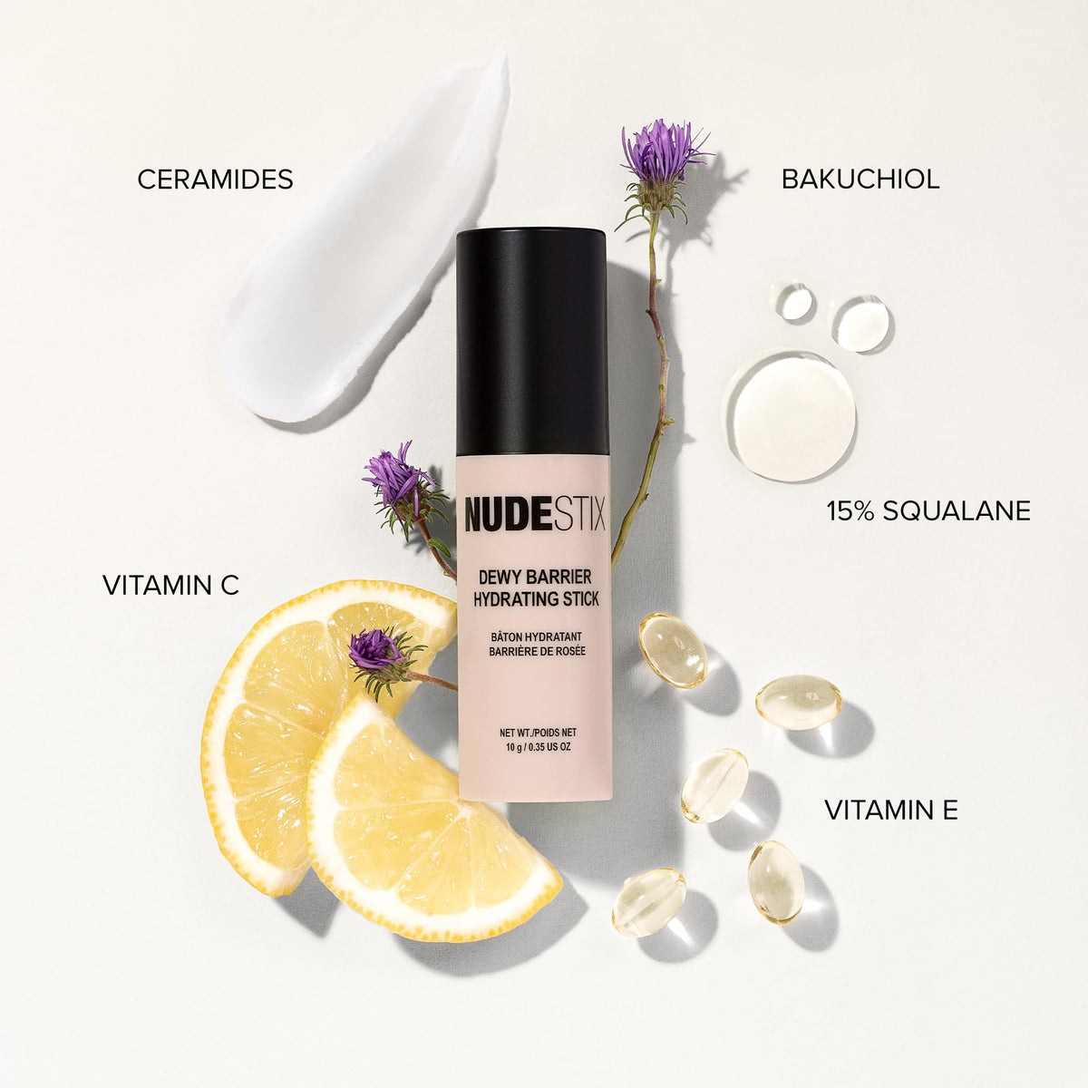 Nudestix stick being applied to cheek for instant glow and visible plumping benefit