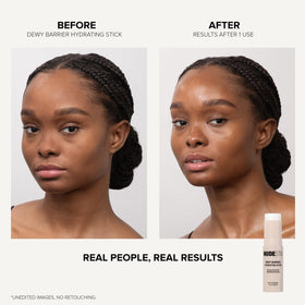 Nudestix stick beside smartphone showing travel size and on-the-go convenience benefit
