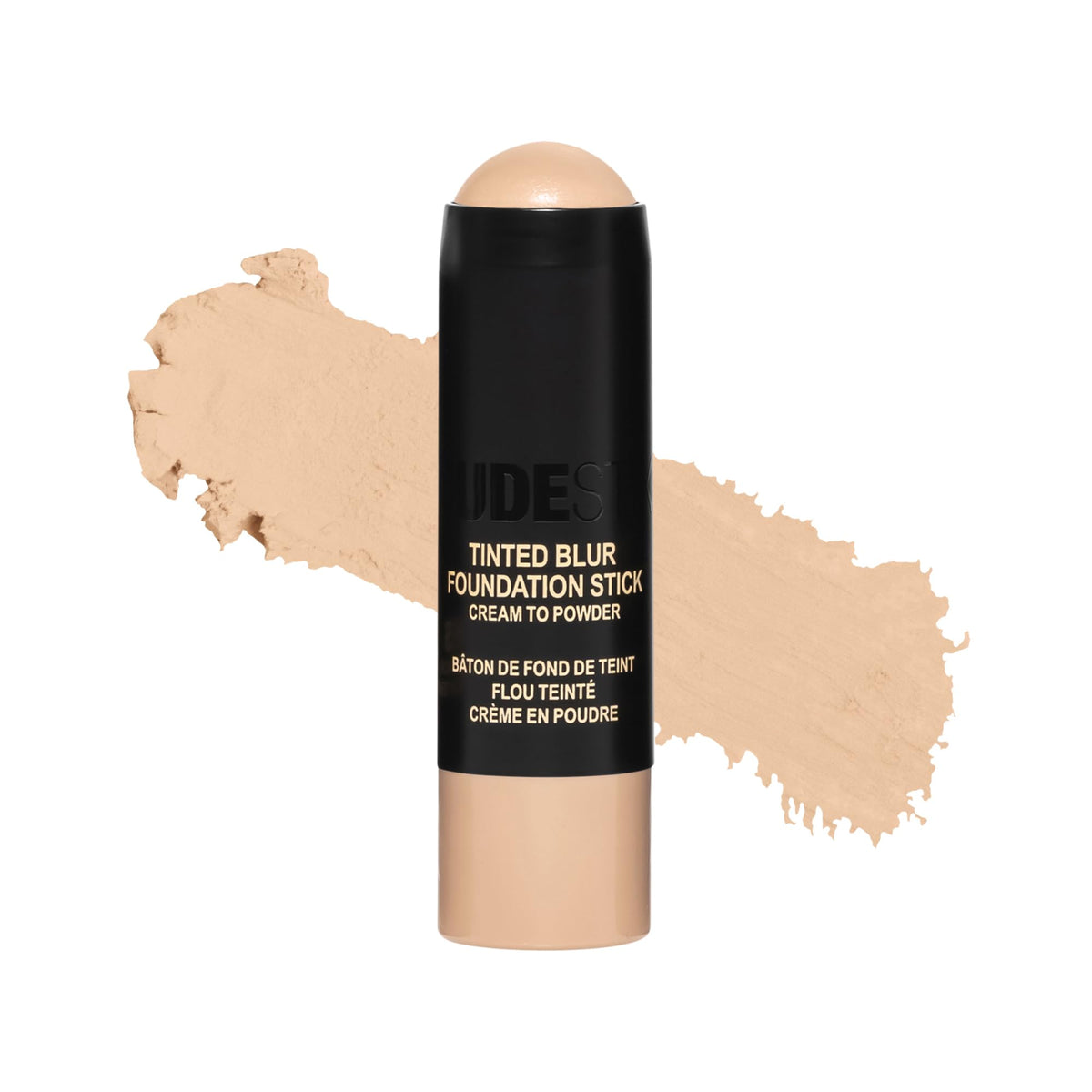 Nudestix foundation stick front packaging showing shade and travel benefit