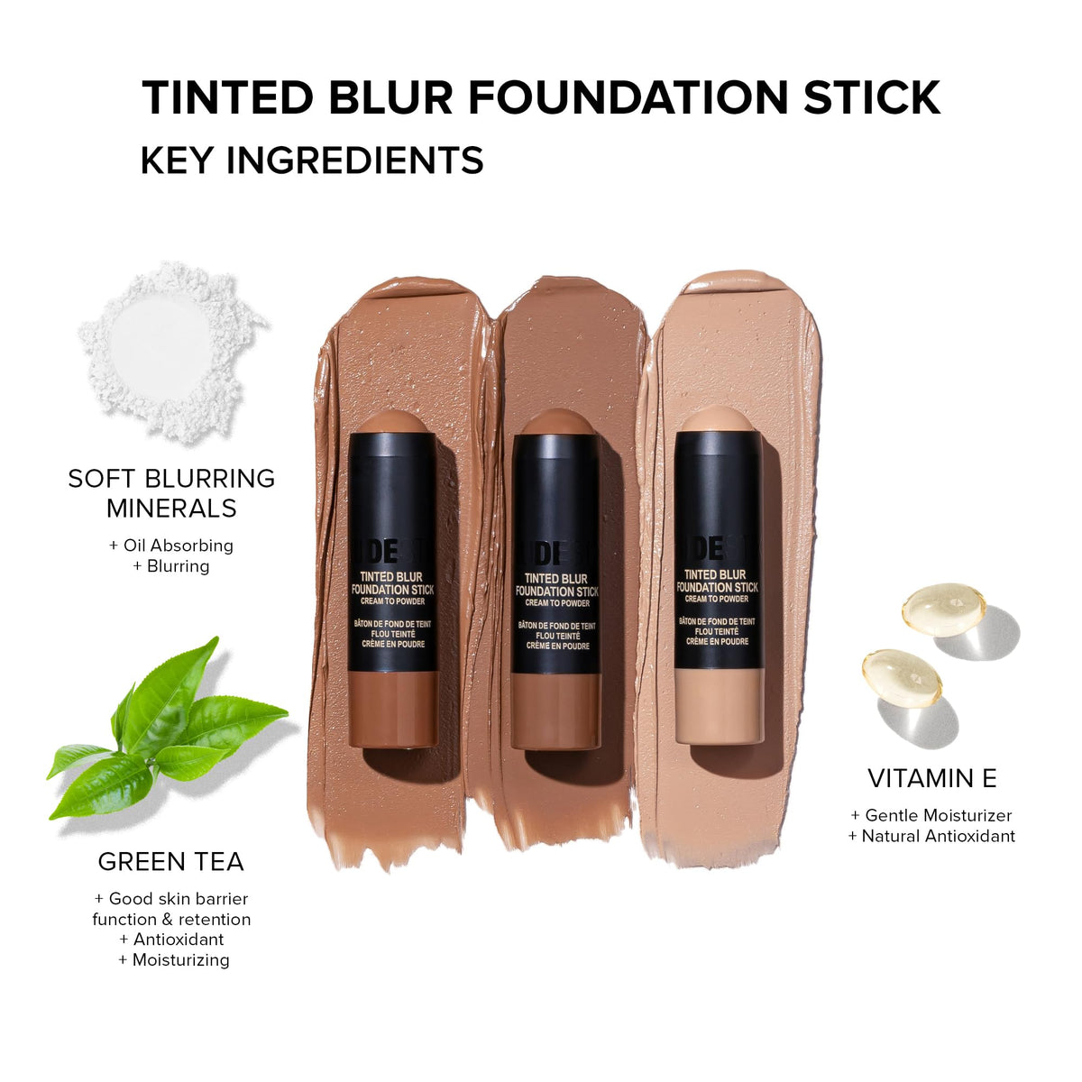 Nudestix mirror lifestyle shot showing natural matte look and everyday wear