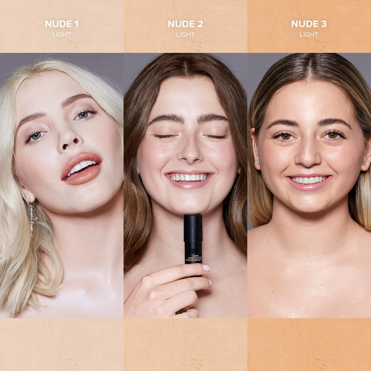 Nudestix stick beside bag highlighting portable touch-up convenience