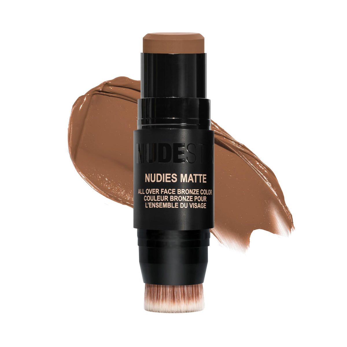 Nudestix front tin view showing compact bronzer for easy travel