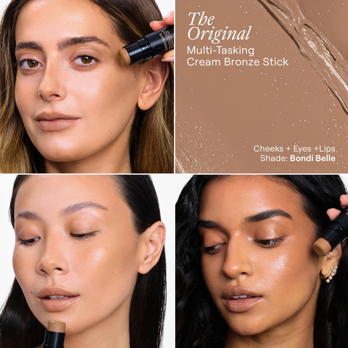Nudestix bronzer stick texture close-up showing creamy formula that blends smoothly