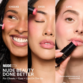 Nudestix Nudies size comparison next to coin proving compact portability