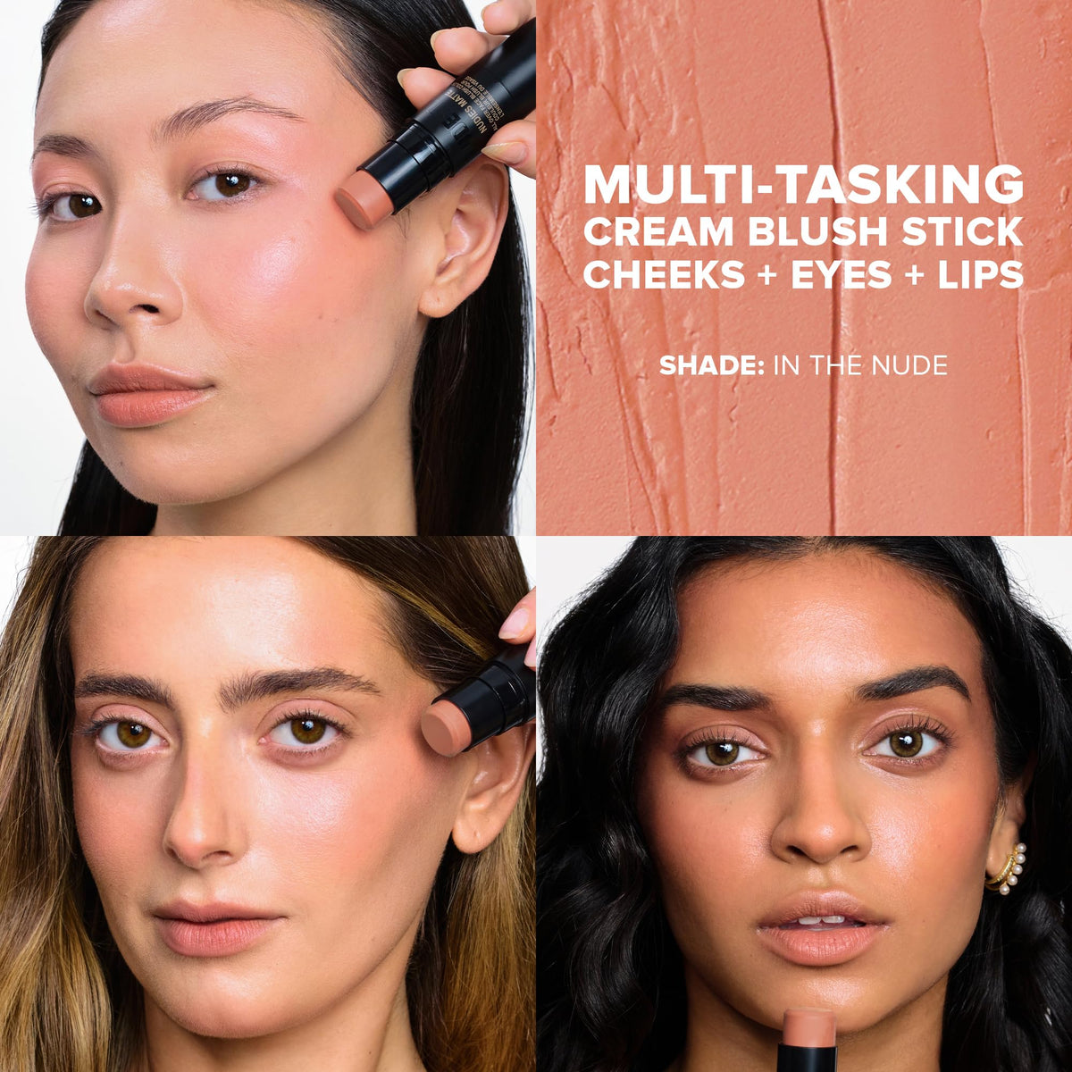 Nudestix creamy swatch on skin illustrating smooth blendability benefit