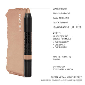 Nudestix applied on lid demonstrating neutral matte definition