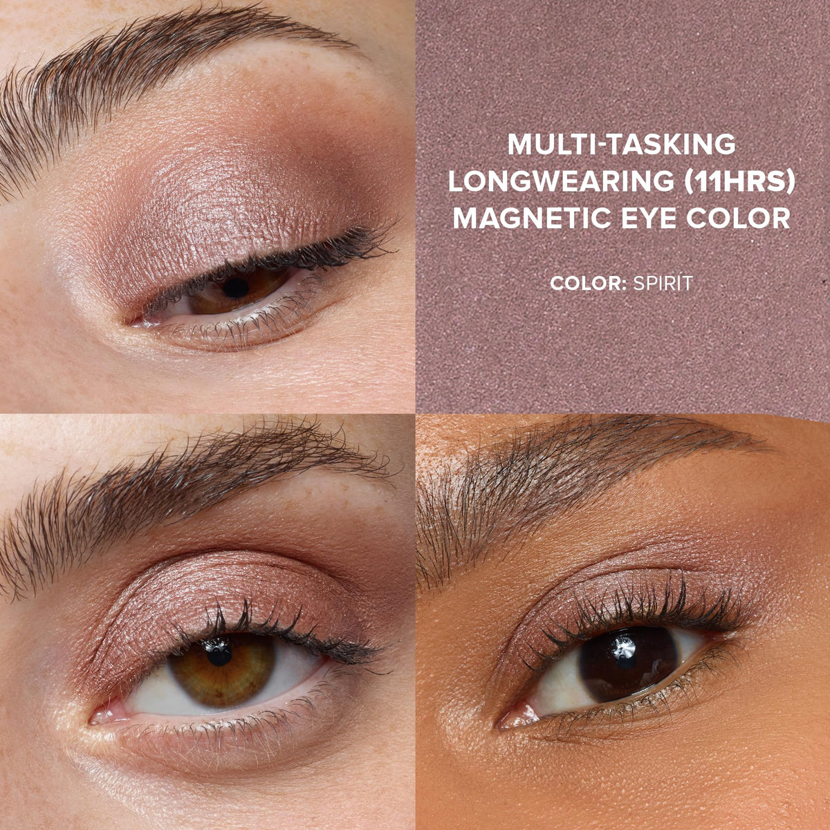 Nudestix applying Spirit along eyelid demonstrating quick, blendable application