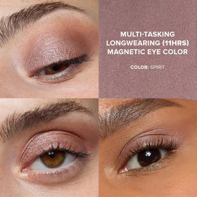Nudestix applying Spirit along eyelid demonstrating quick, blendable application