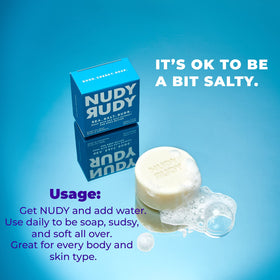 Nudy Rudy Milk Bar label close-up highlighting goat milk and creamy care