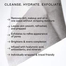 NuFACE close-up of dual-sided wipe texture highlighting gentle exfoliation