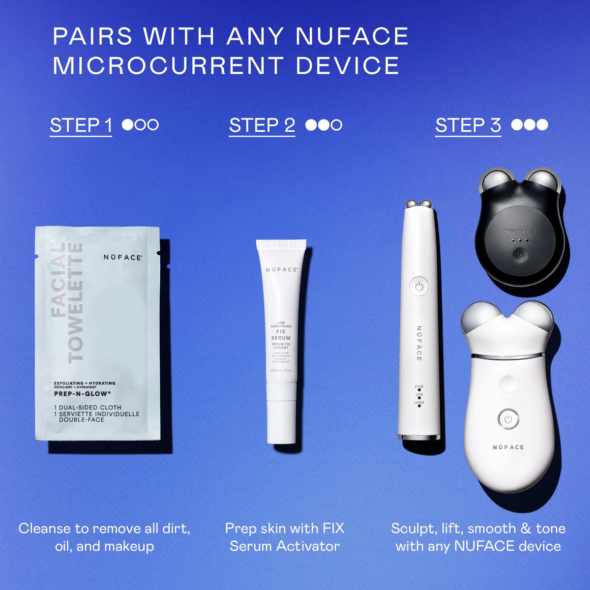 NuFACE FIX Serum used on lip area with attachment for targeted smoothing