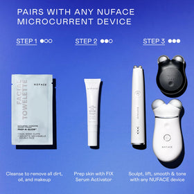 NuFACE FIX Serum used on lip area with attachment for targeted smoothing
