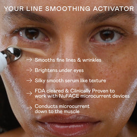 NuFACE FIX Serum pump dispenser demonstrating easy, controlled application