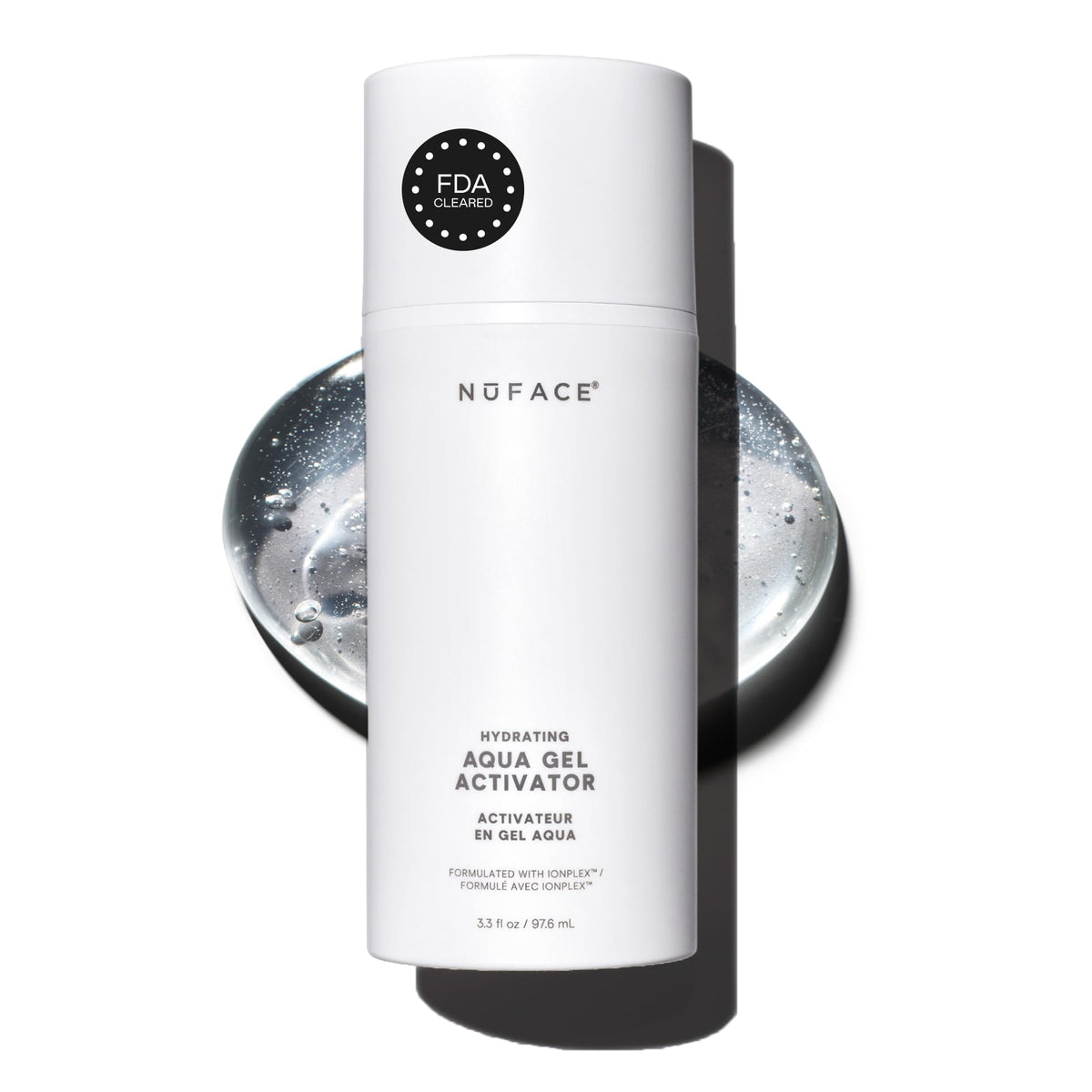 NuFACE IonPlex gel front packaging showing product clarity and benefit