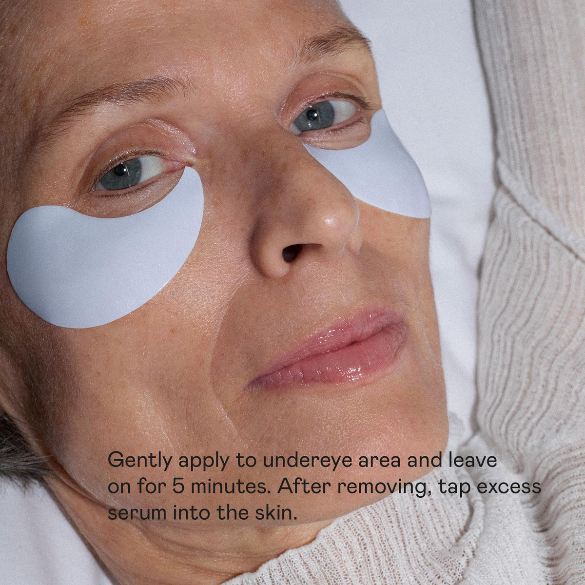 NUFACE patches in morning skincare routine, conveys quick refreshed look