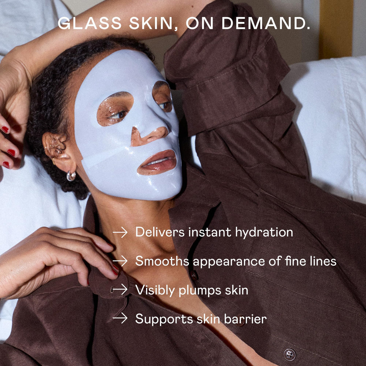 NuFACE two-piece hydrogel mask laid flat showing shape and fit