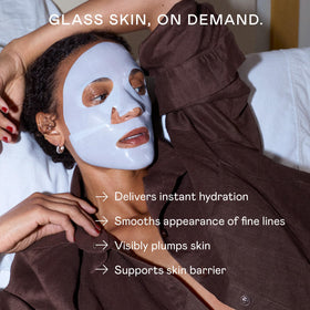NuFACE two-piece hydrogel mask laid flat showing shape and fit