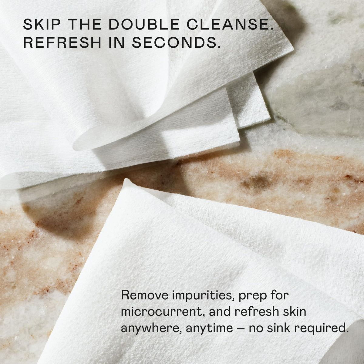 NuFACE wipes inside a travel bag illustrating convenient portability and prep