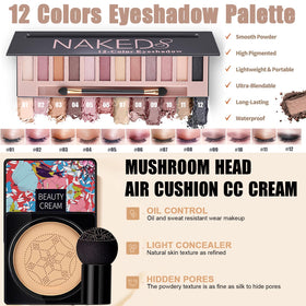 NUIBO eyeshadow palette open displaying 12 shades for versatile looks