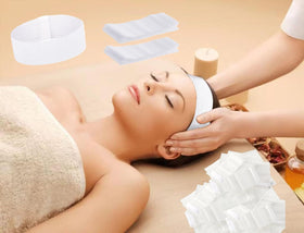 Nujzuir headband worn during a facial showing hair kept away from face for cleaner treatments