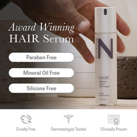 NULASTIN application on scalp demonstrating massage technique for better absorption