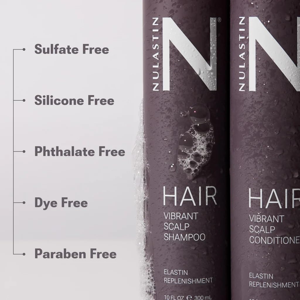 NULASTIN bottle label close-up highlighting Elastaplex Technology benefits