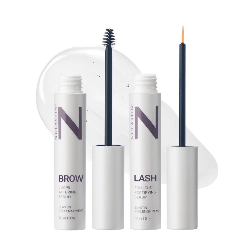 NULASTIN dual serum front packaging showing both tubes and benefits