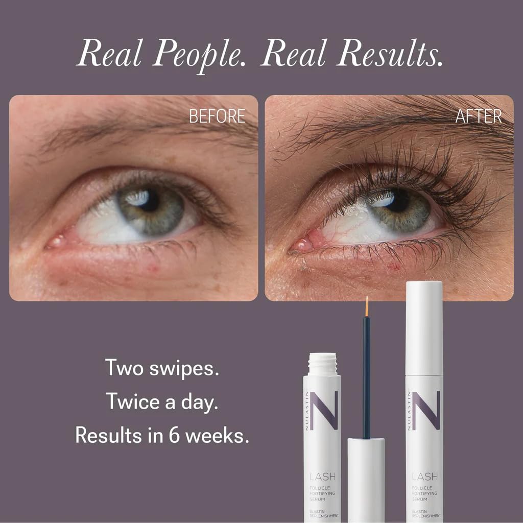 NULASTIN clear serum drop on fingertip, lightweight texture visible