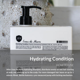 Number 4 conditioner being applied to wet hair demonstrating detangling and moisture
