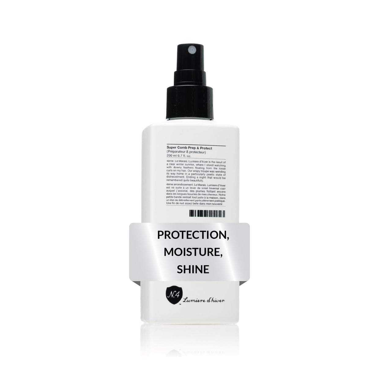 Number 4 front bottle packaging showing label and size, highlighting multi-benefit use