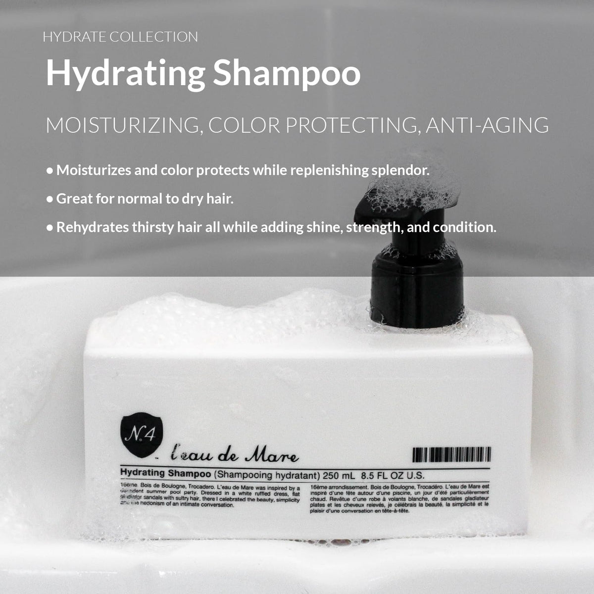 Number 4 creamy lather texture demonstrating gentle cleansing and hydration