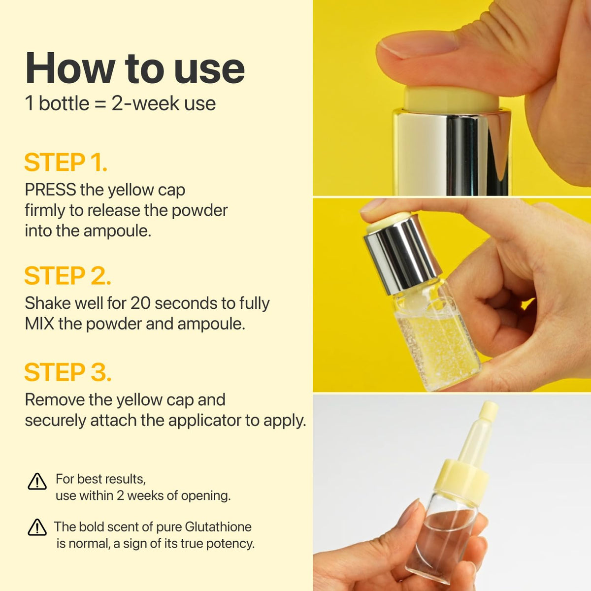 numbuzin lightweight ampoule texture on hand demonstrating fast absorption benefit