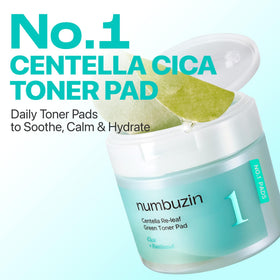 numbuzin green side texture closeup highlighting calming cica