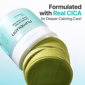 numbuzin in-use pressing pad onto cheek to reduce redness