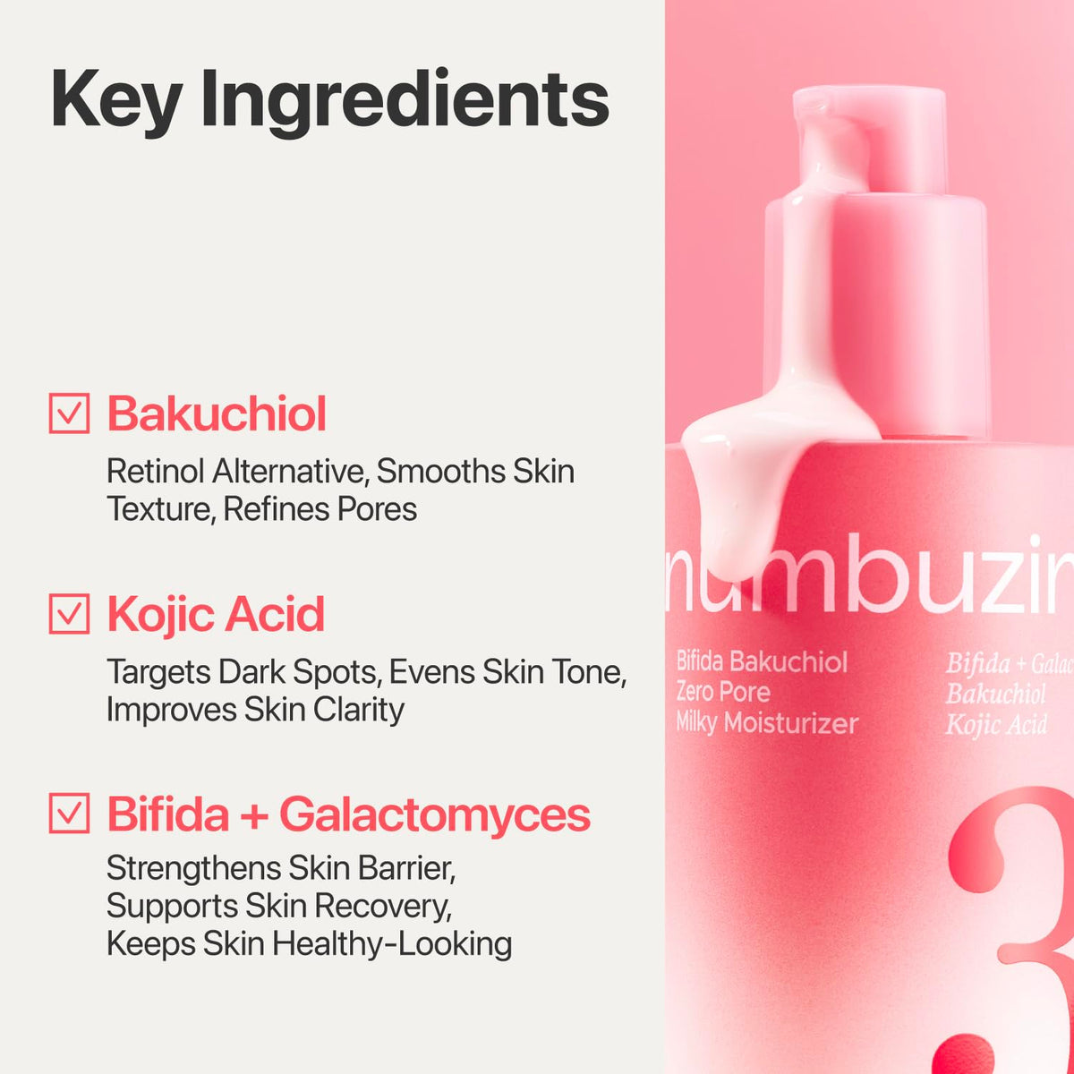 numbuzin label details with ingredient list for informed shoppers