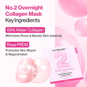 numbuzin ingredients display with Rose PDRN and peptides for firmness