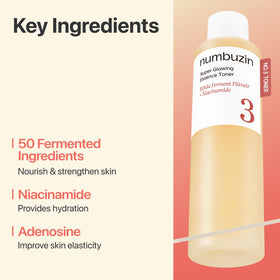 numbuzin ingredient label closeup highlighting fermented and niacinamide benefits